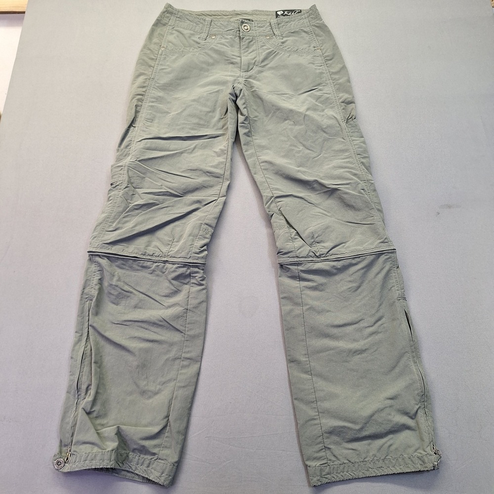 Kuhl Mountain Culture Womens Convertible Hiking Pants Sage Green Size 2 Regular